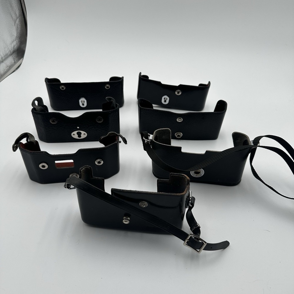 Vintage Camera Lens Cases & Ever Ready Half Cases Lot Sigma, Minolta, Leather